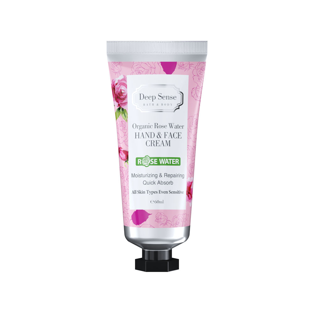 تصویر کرم مرطوب‌کننده دست و صورت دیپ سنس مدل رز واتر مناسب پوست حساس 60 میل